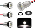 4-Pack IP68 LED Boat Interior Courtesy Lights Dia 1 Inch, White