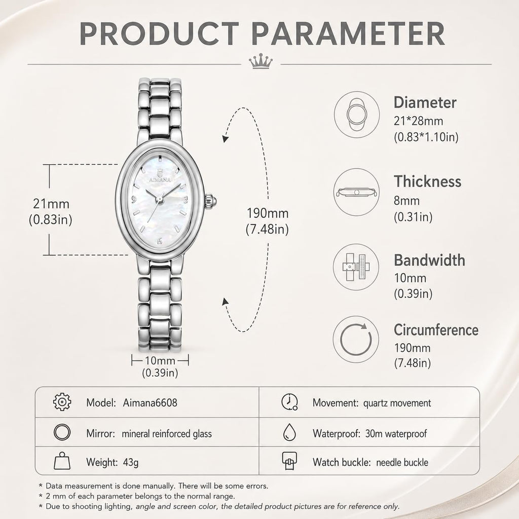 Women’s Oval Bracelet Watch Stainless Steel Easy Read Dial | Stainless steel bracelet, oval easy-read dial, 21mm