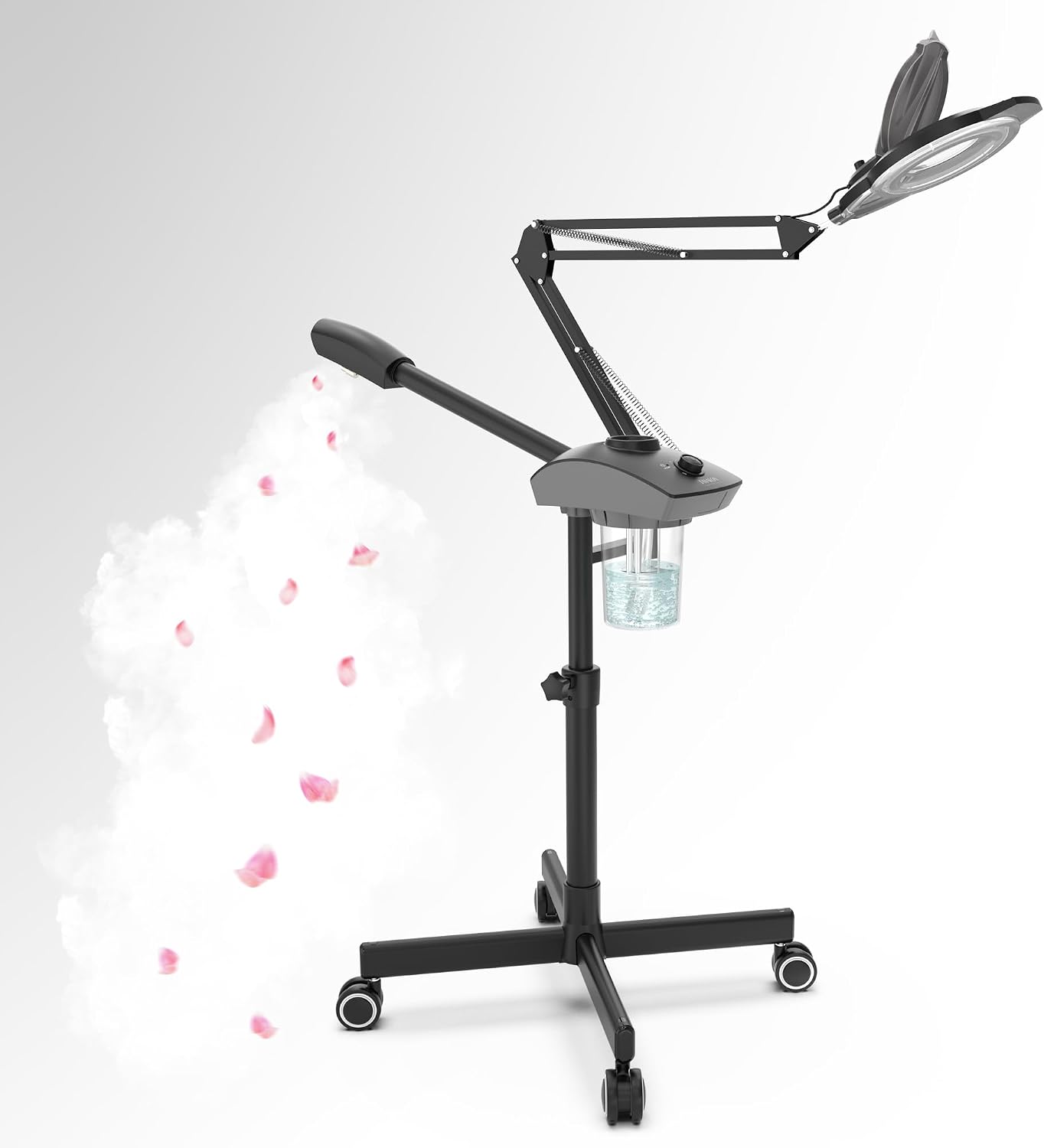 Professional 2-in-1 Facial Steamer, Ozone Face Steamer with 5X Magnifying Lamp Deep Cleaning Pore,Hot Mist Face