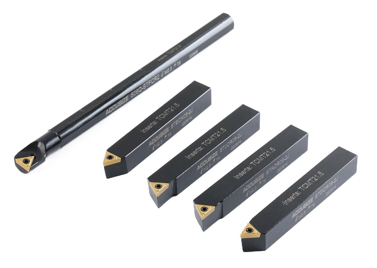 Accusize Industrial Tools Mini Indexable Turning Tool Boring, 1/2 in