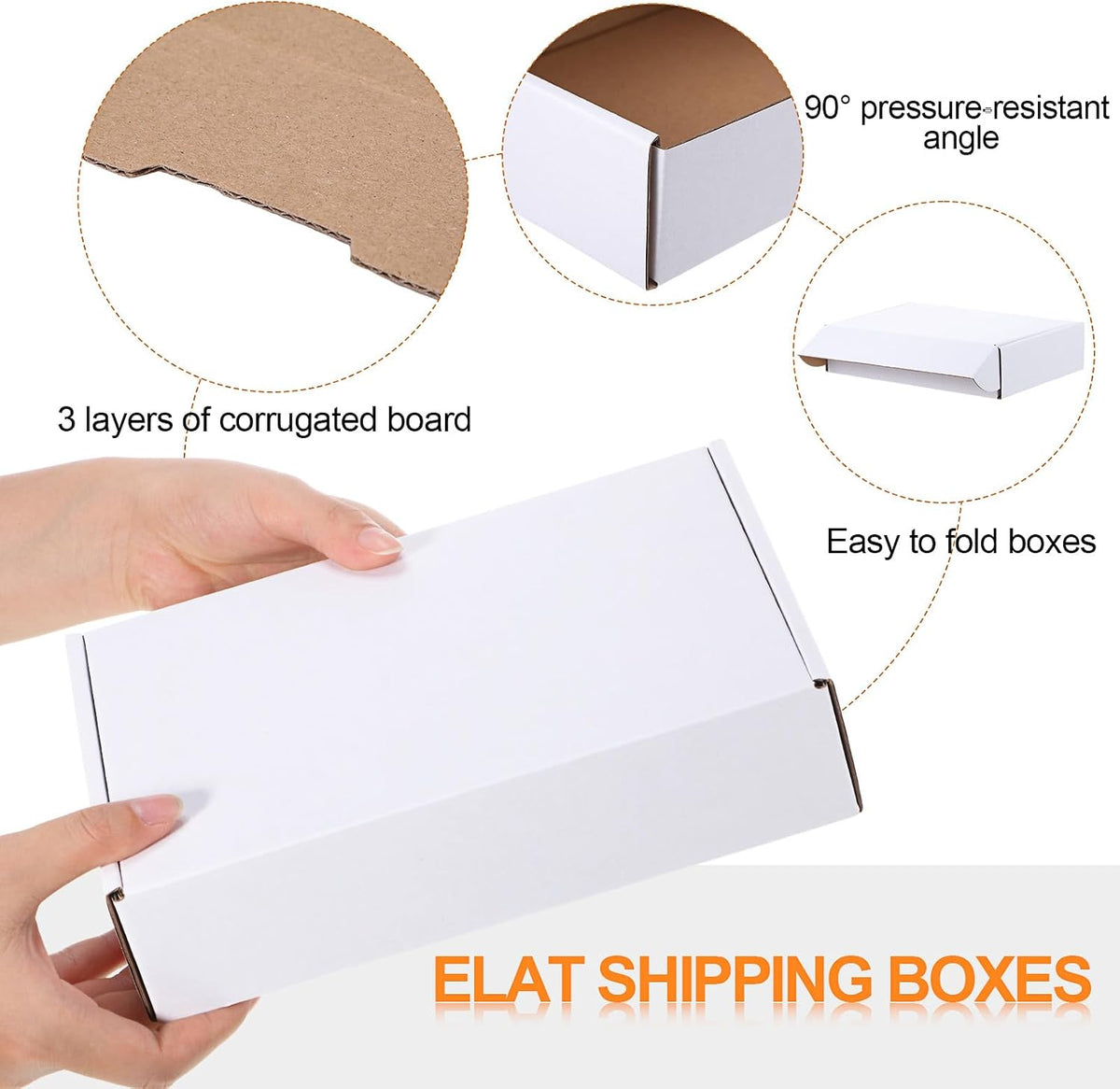 200 Pcs 7.09 x 5.12 x 1.97 Inches Mailing Boxes White Mailer Boxes
