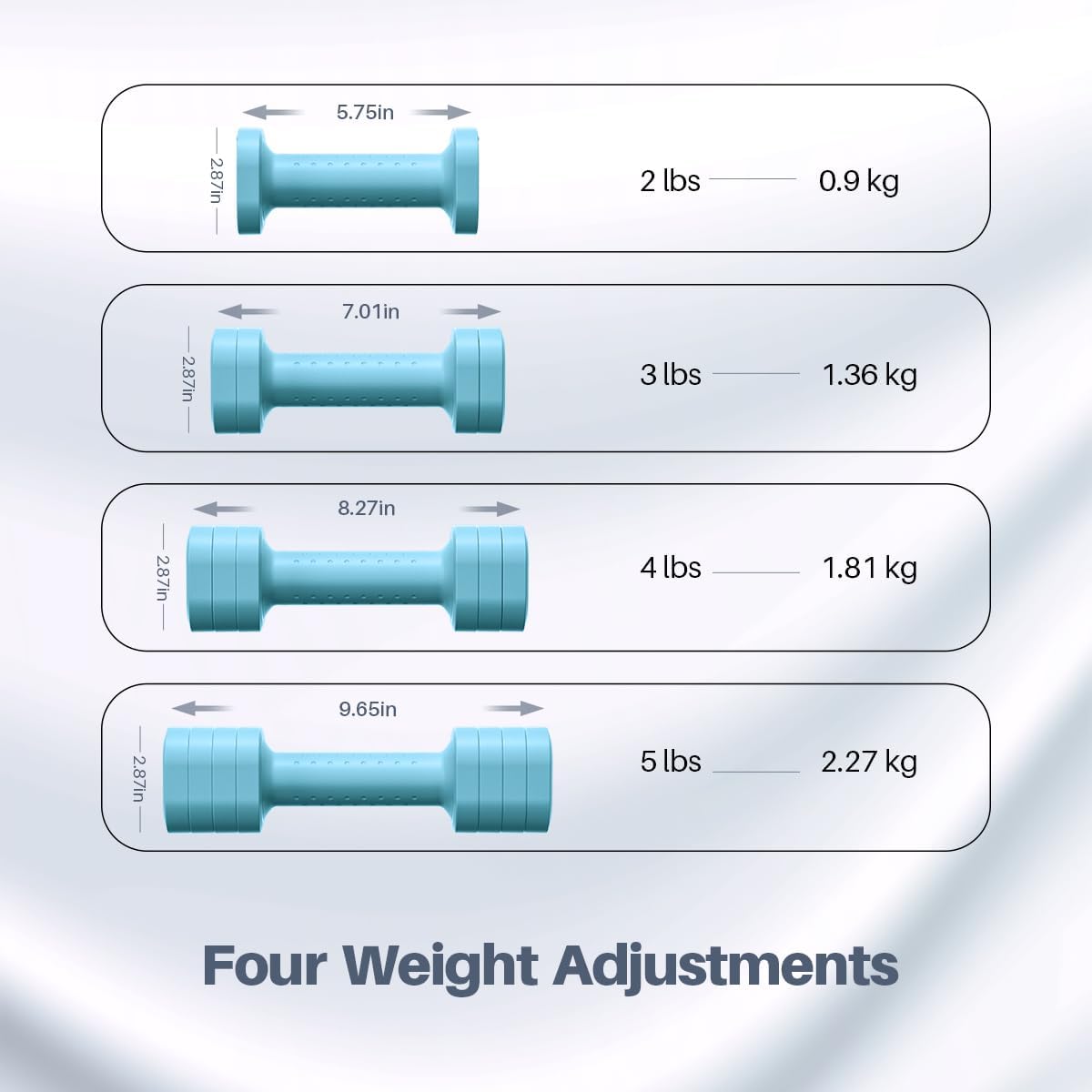 Hand Weights for Women at Home 2-5 lb Light Adjustable Dumbbells Set | Adjustable 2-5 lb(A Pair 4lb 6lb 8lb 10lb)