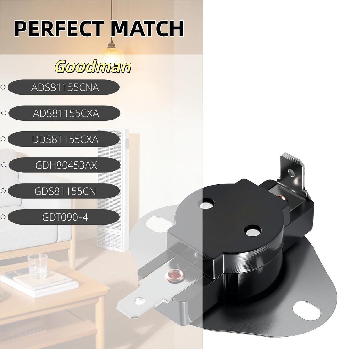 B1370194 Furnace Limit Switch L250-30F - Auto Reset Replacement for Goodman Furnaces