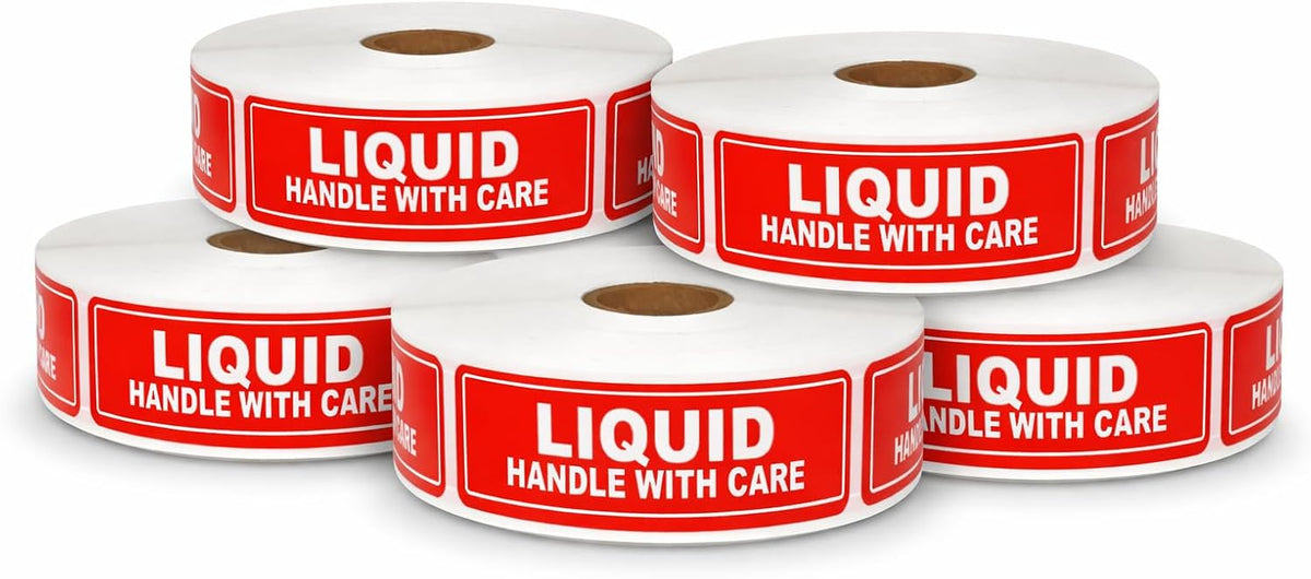 Liquid Labels 1x3 Shipping Handle with Care Fragile Adhesive Stickers