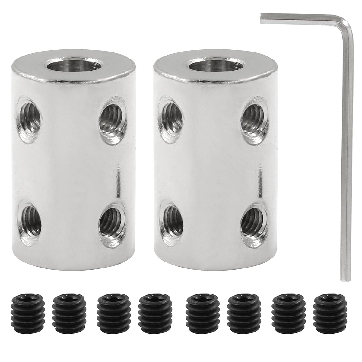 BokWin Rigid Coupling Set, 2 Pcs, 6mm to 6mm Shaft Coupler