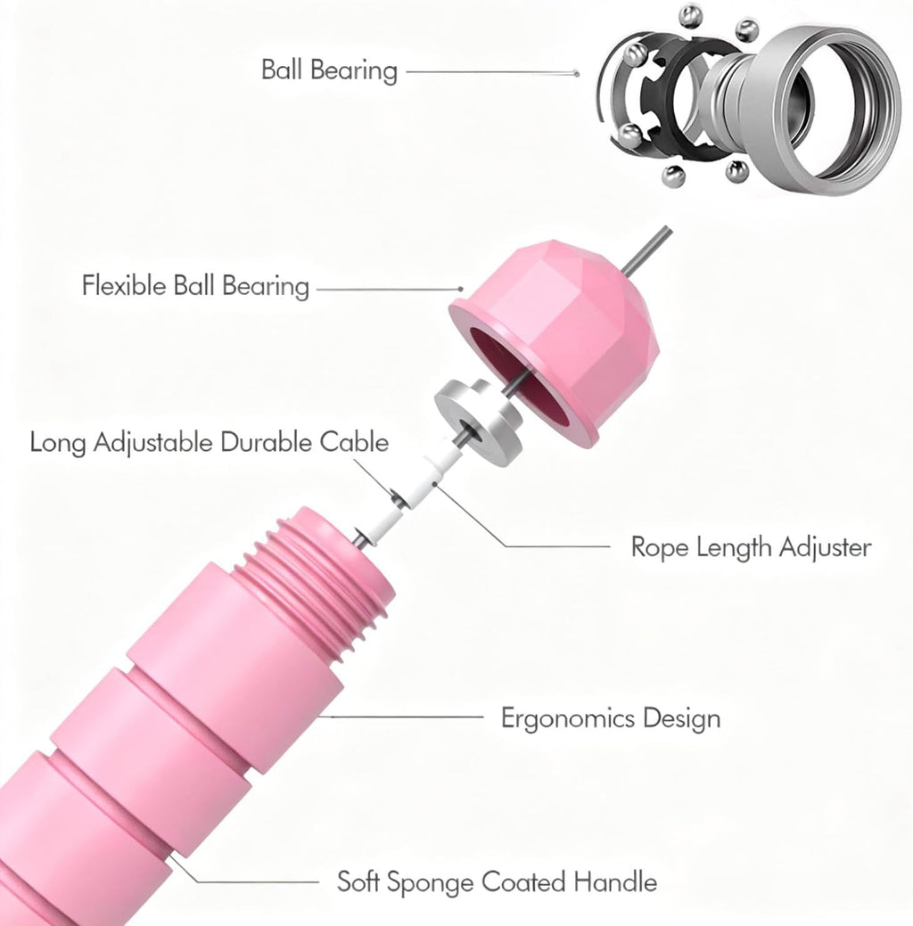 Jump Rope, Tangle-Free Rapid Speed Jumping Rope Cable with Ball Bearings for Women, Men, and Kids, Adjustable Steel