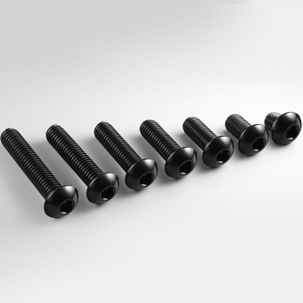 3/8-16 x 3/4 Inch Button Head Socket Cap Bolts Screws,304 Stainless Steel 18-8,Fully Threaded,Black Zinc Plated,with Hex Spanner(10Pcs)