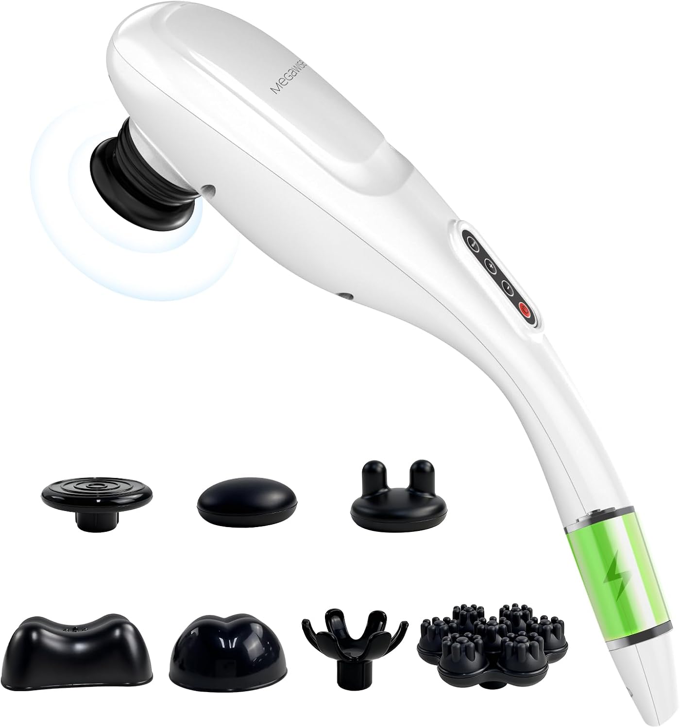 Cordless Back Massager for Shoulders, Waist, Legs, Rechargeable 3200mAh Battery, 5 Speed and 5 +2 Massage Nodes 5