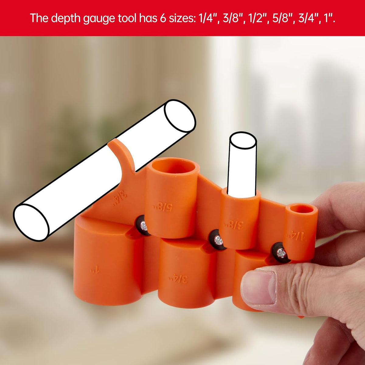 1/4'' - 1'' Depth Gauge with 2Pcs Pipe Deburring Tools Kit, 1/8'' to 1-5/8'' Inner Outer Reamer Pipe Tubing Chamfer