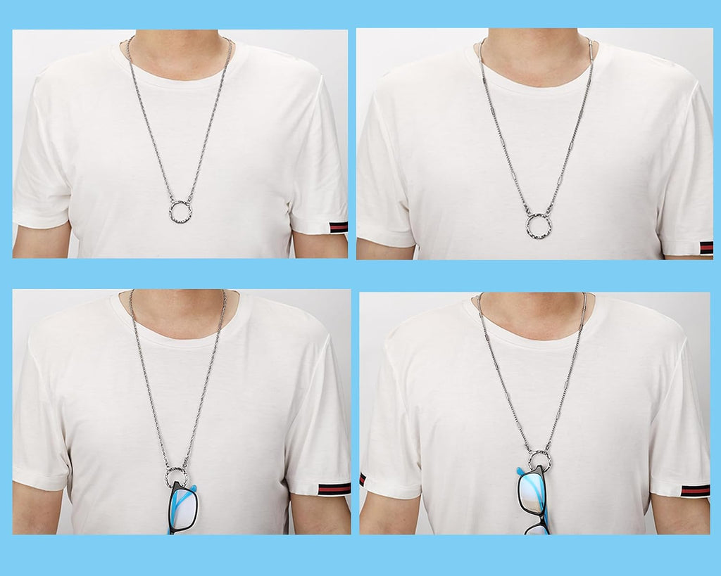 Glasses Holder Chain Loop Eyeglasses Necklace Ring for Women Reading Glasses Sunglasses Necklace for Men