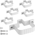 6-Pack Downspout Straps 2x3 & Wall Brackets, White Downspout Fasteners Set with Hardware for Secure Installation