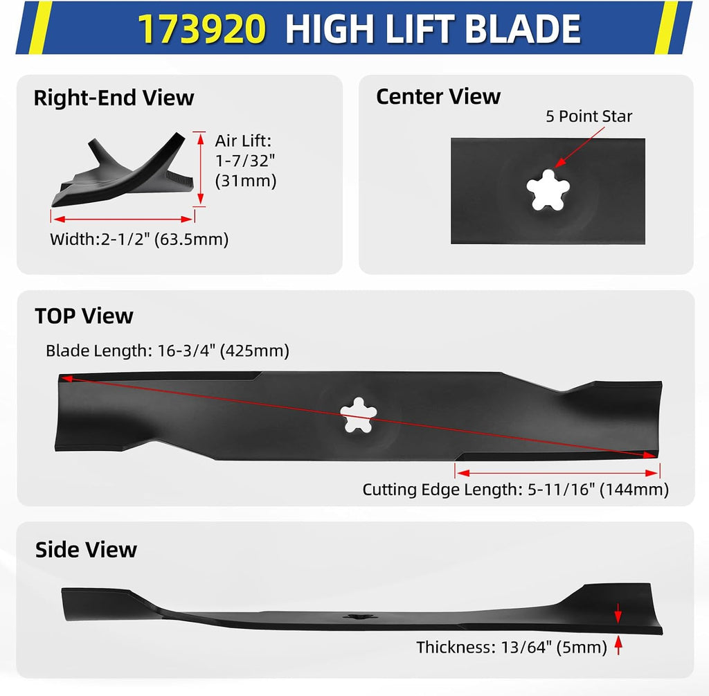 GICOOL Z248F 48 Inch Deck Mower Blades for Husqvarna, Replace 532180054
