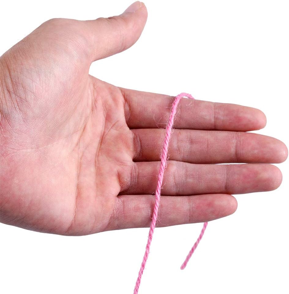 Jute Twine - Natural & Pink, 328 Feet, 2mm, 3-Ply Hemp for Gift Wrapping,DIY Projects & Climbing Plants
