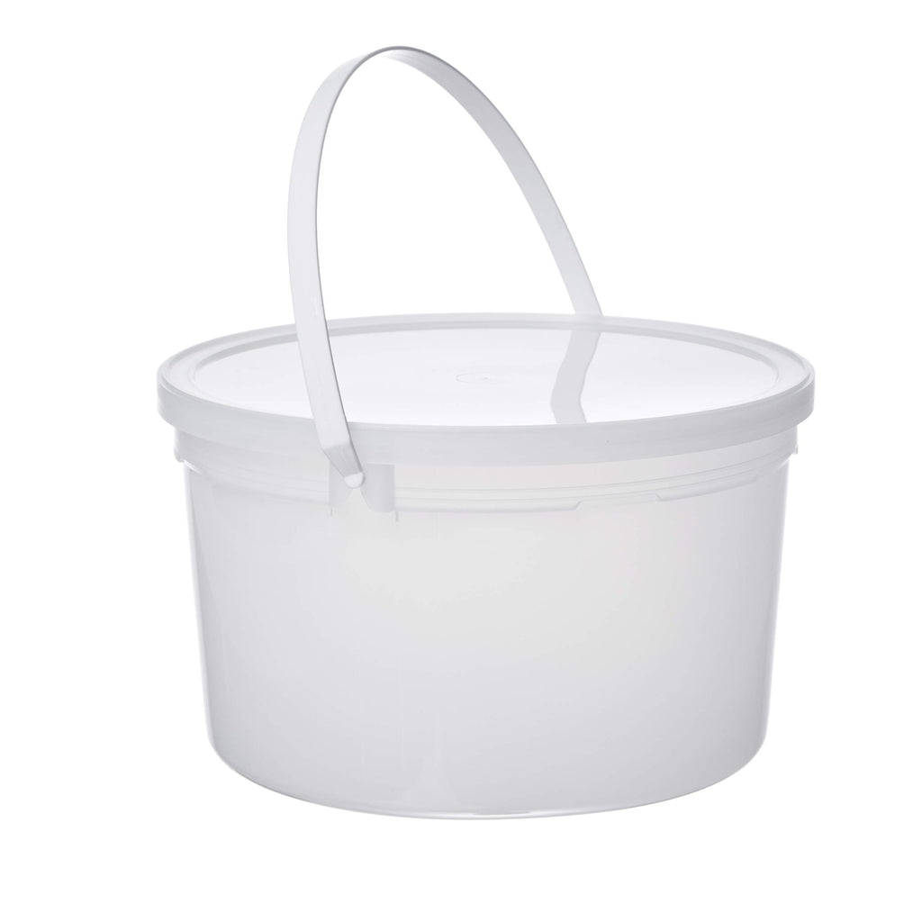 Pail with Handle, HDPE, 4 Quart, Natural, 10 Piece