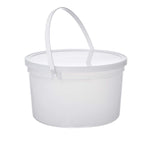 Pail with Handle, HDPE, 4 Quart, Natural, 10 Piece