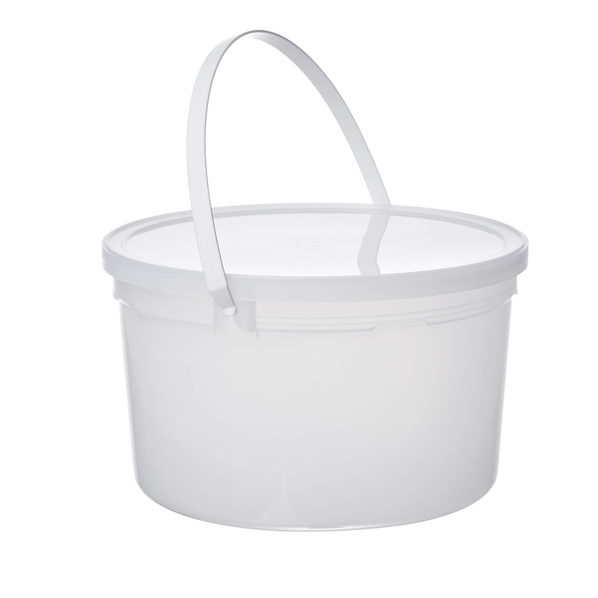 Pail with Handle, HDPE, 4 Quart, Natural, 10 Piece
