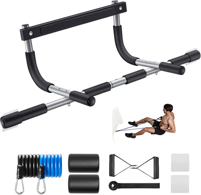 Pull Up Bar for Doorway | Thickened Steel Max Limit 440 lbs Upper Body Fitness Workout Bar| Multi-Grip Strength for