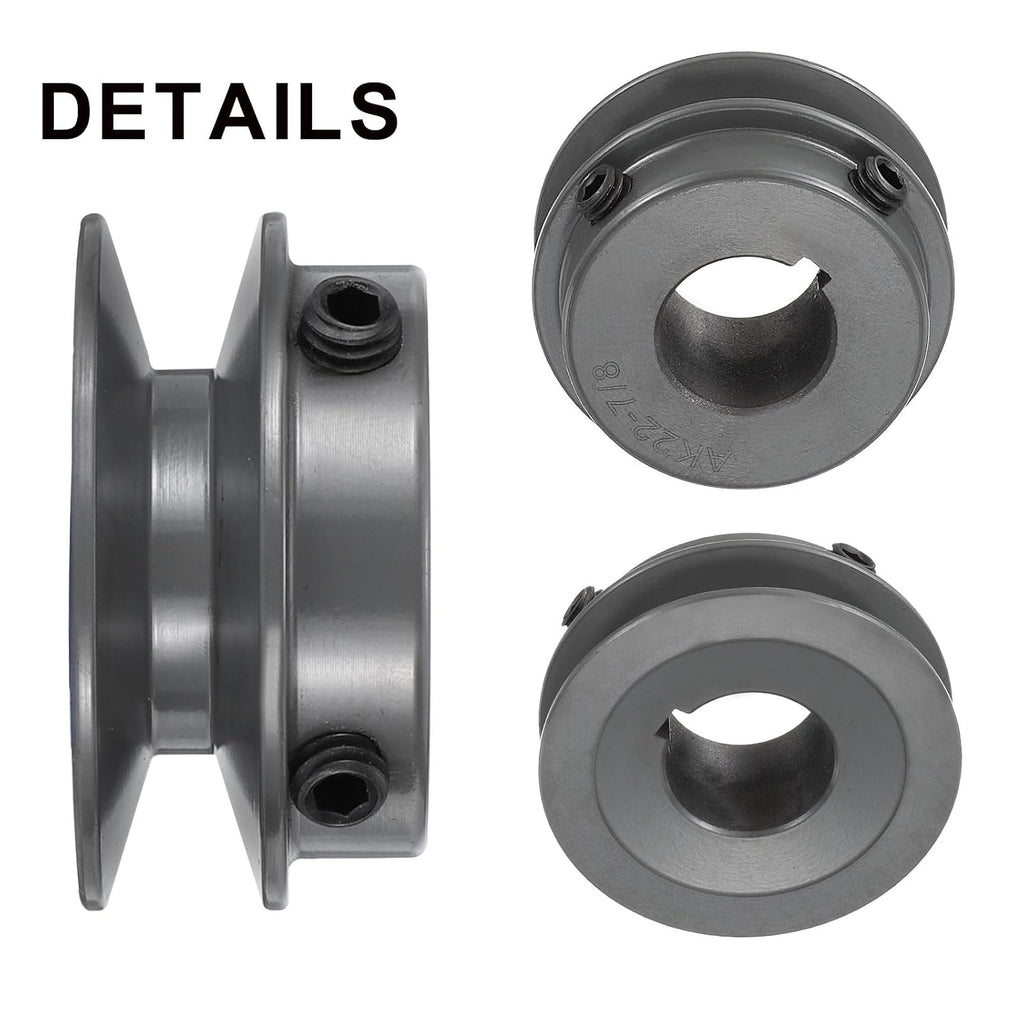 uxcell AK22-7/8 V-Belt Sheave 7/8" Bore, 2.2" OD, Single Groove Web Sheave