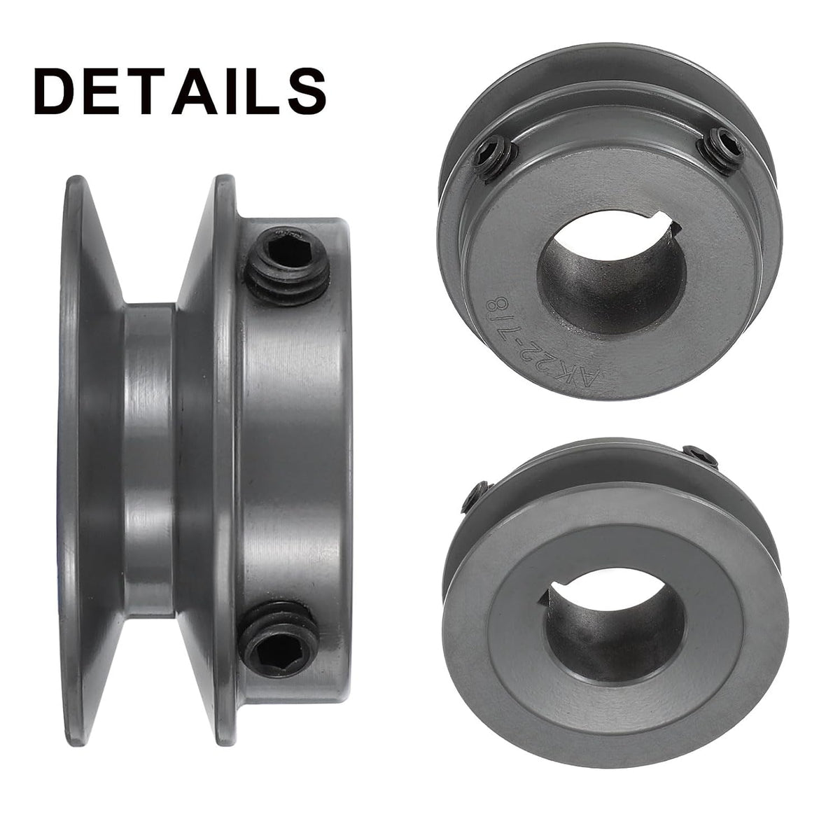 uxcell AK22-7/8 V-Belt Sheave 7/8" Bore, 2.2" OD, Single Groove Web Sheave