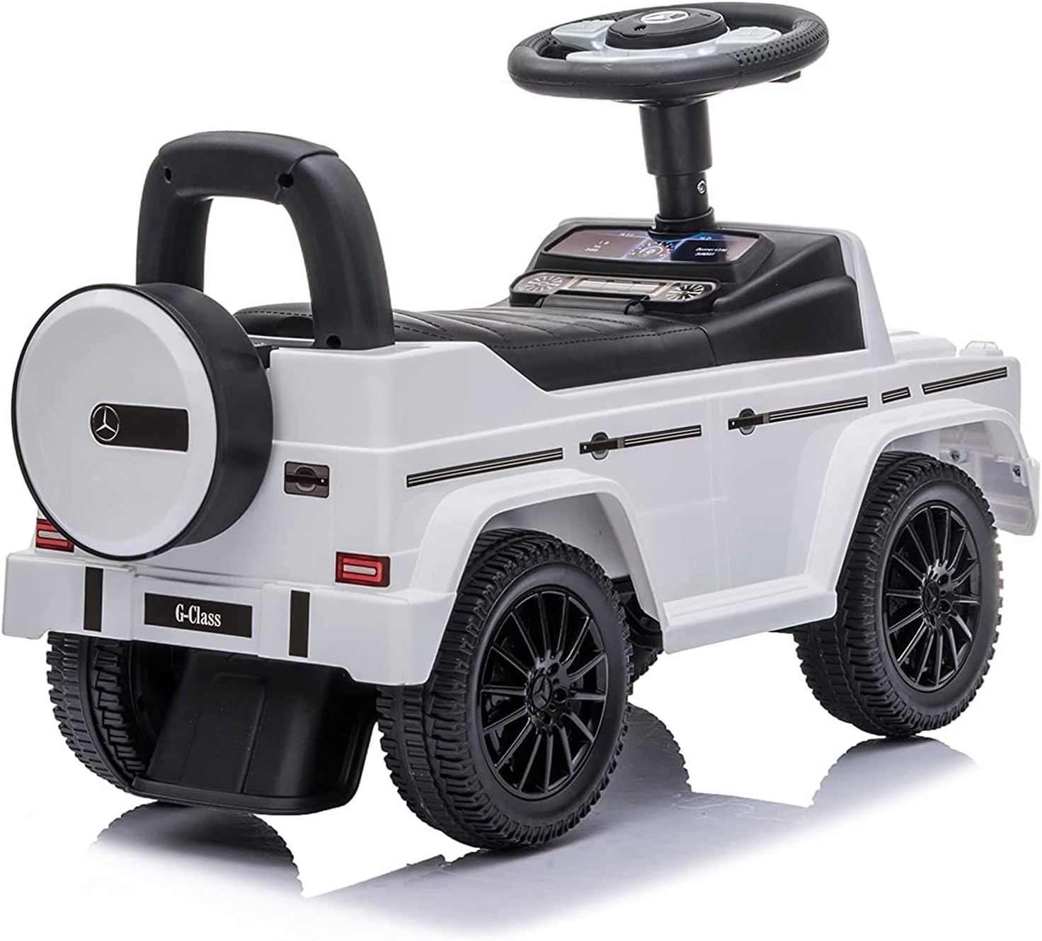 Kids Outdoor Stroller Mercedes G-Wagon Push Car with Working Lights, Horn, and Music for Ages 1 to 3 years, White |