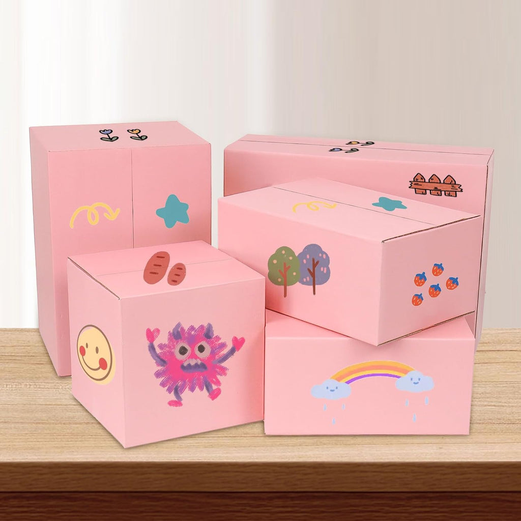 Pink Shipping Boxes Small 6x4x4 Inches, 30 Pack Corrugated Cardboard Boxes for Packaging Small Business Mailing