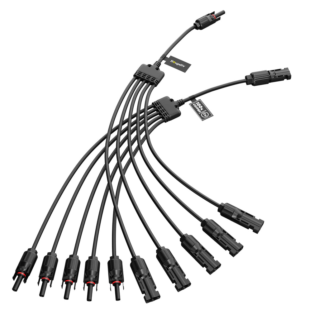 BougeRV Solar Y Connectors 1 to 5 Parallel Connectors Extra Long, 1 Pair