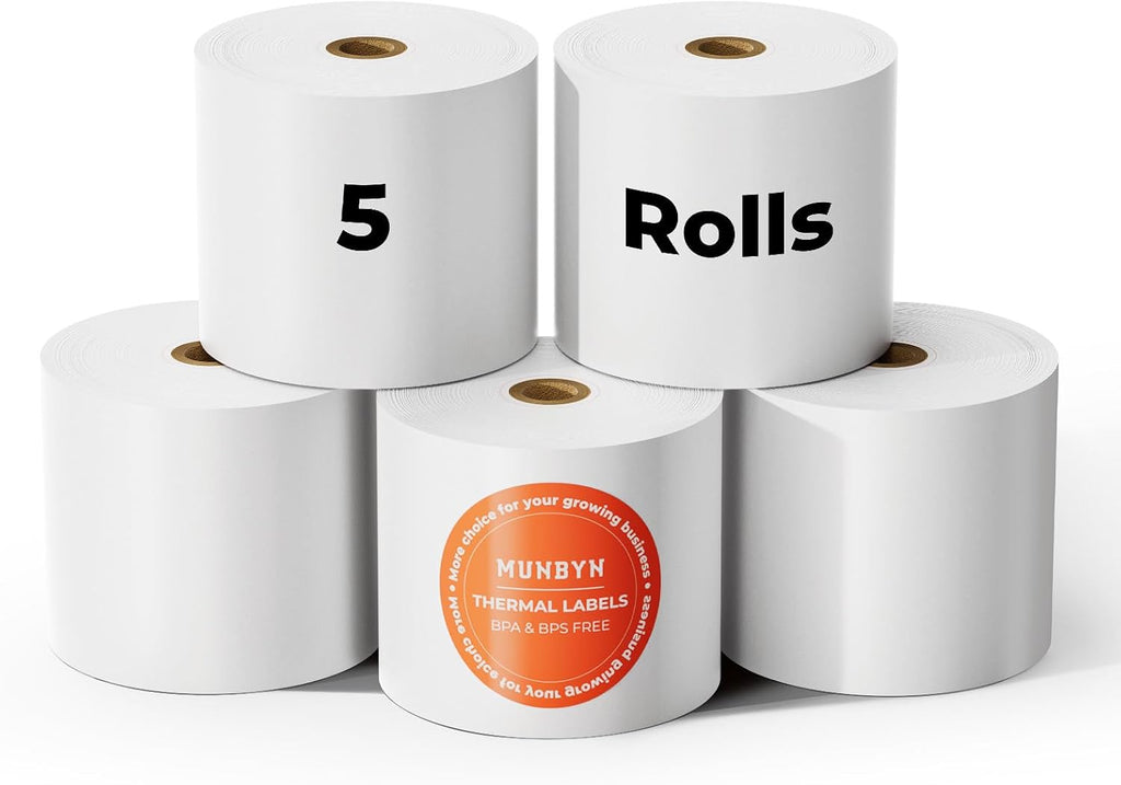 Thermal Paper 3 1/8 x 230ft, 5 Rolls Receipt Paper Work for Star Micronics TSP100 TSP143 Epson 80mm Receipt Printer