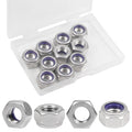 10PCS M12 Locknuts M12x1.75mm Nylon Insert Hex Lock Nuts