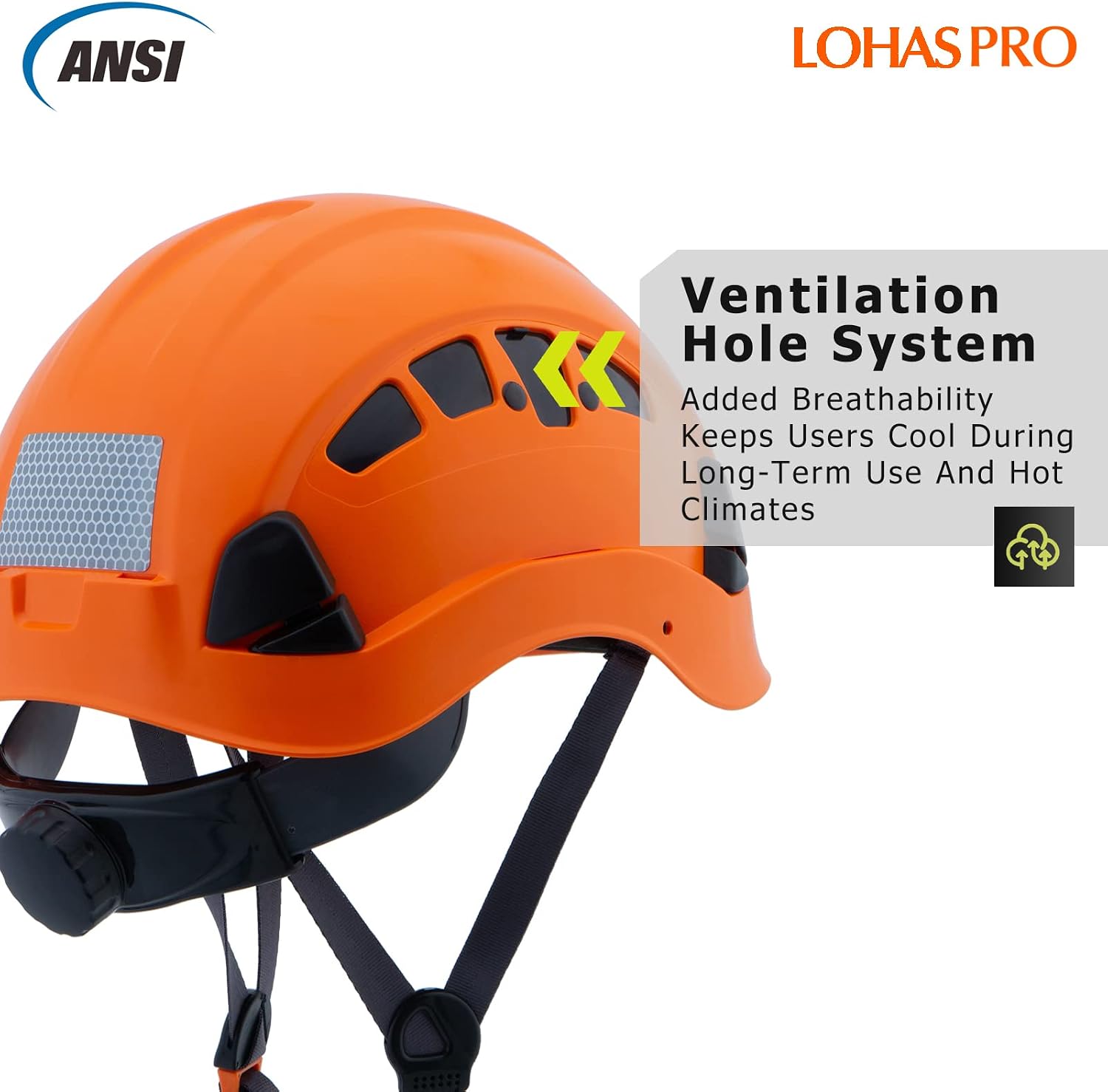 Hard Hats Construction Safety Helmet ANSI Z89.1 Approved OSHA Hardhat, LOHASPRO Vented Men Worker Orange Hard Hat