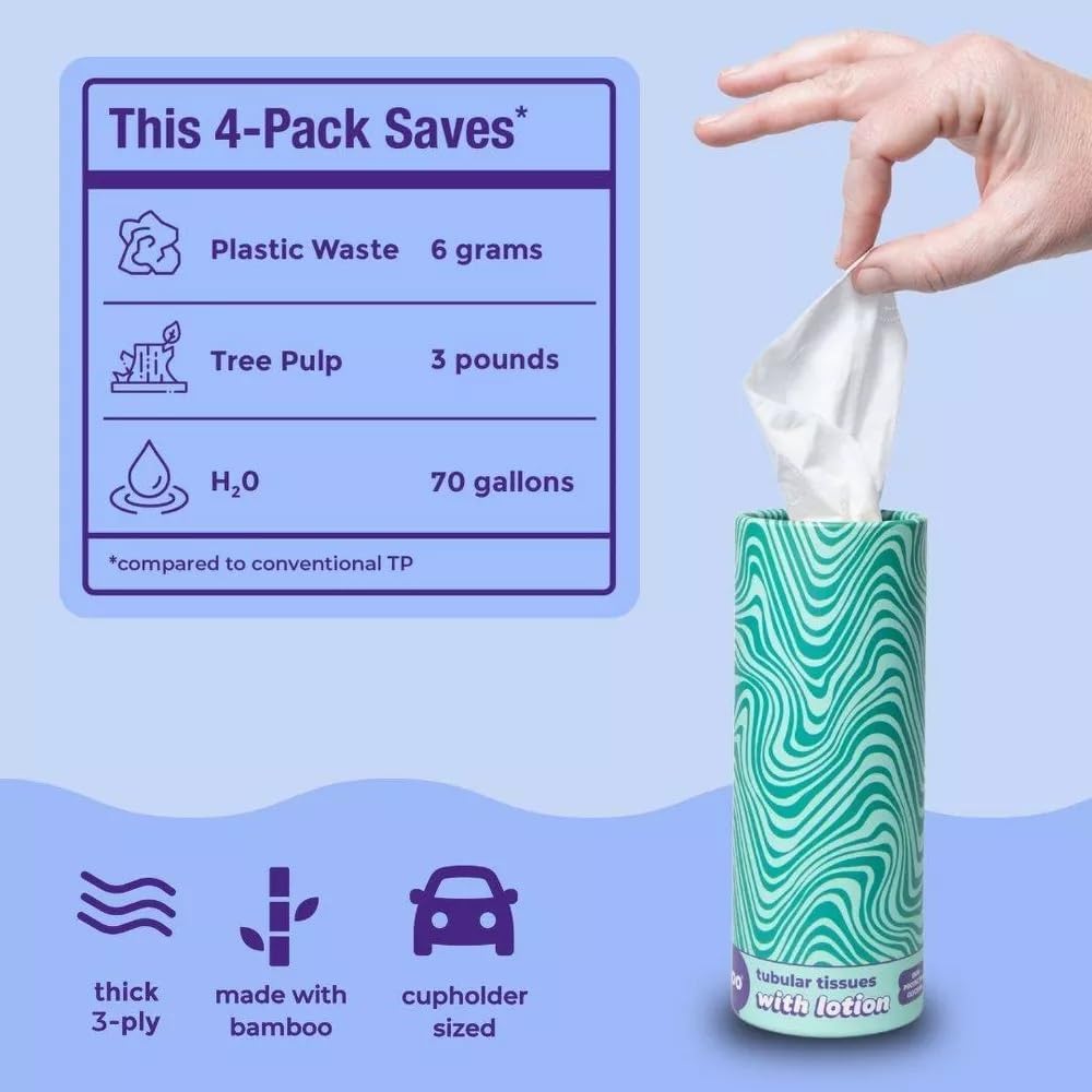 Bamboo Tubular Lotion Facial Tissue - 4pk/40ct