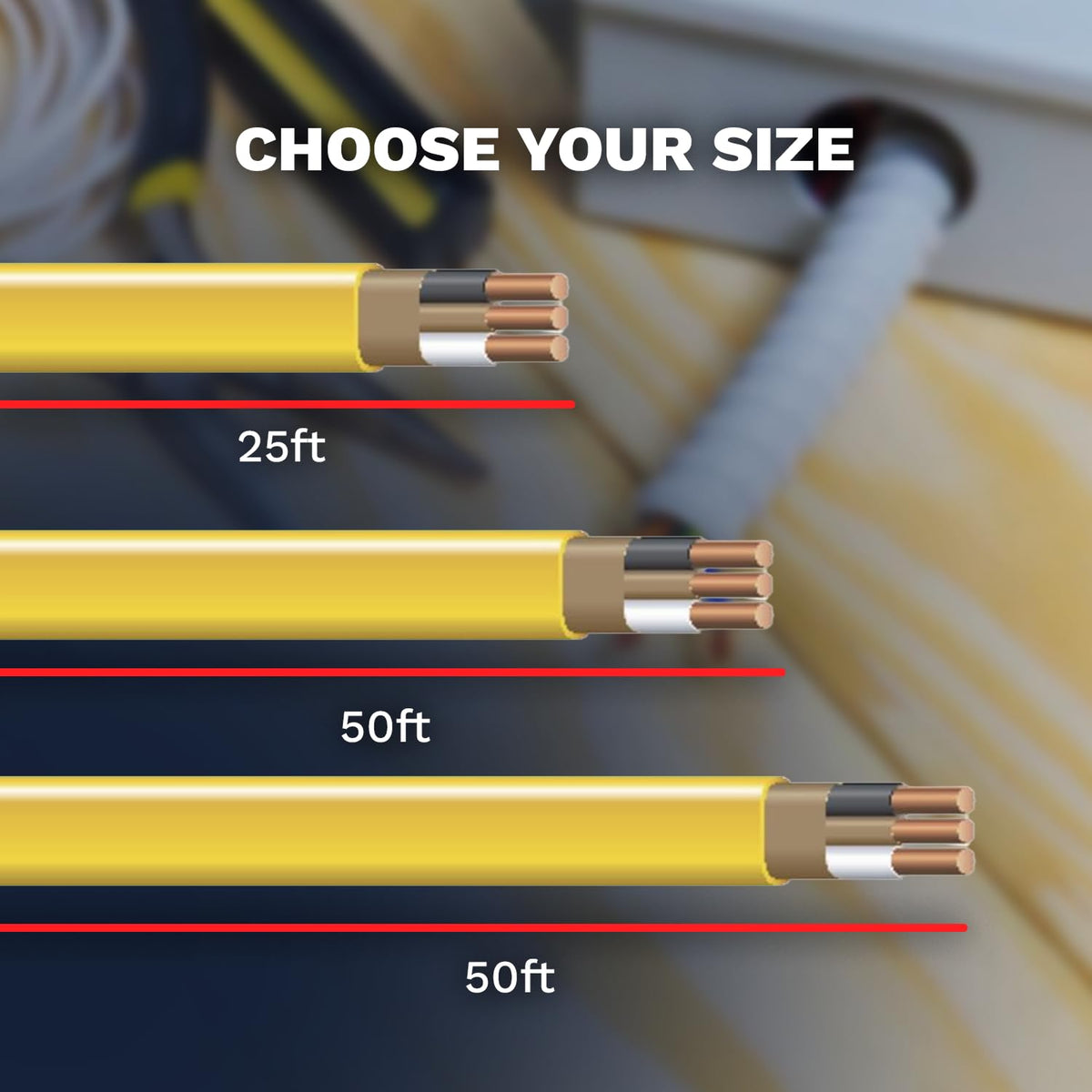 Solid Indoor Wire 12/2 W/G NMB Cable - Yellow (25FT)