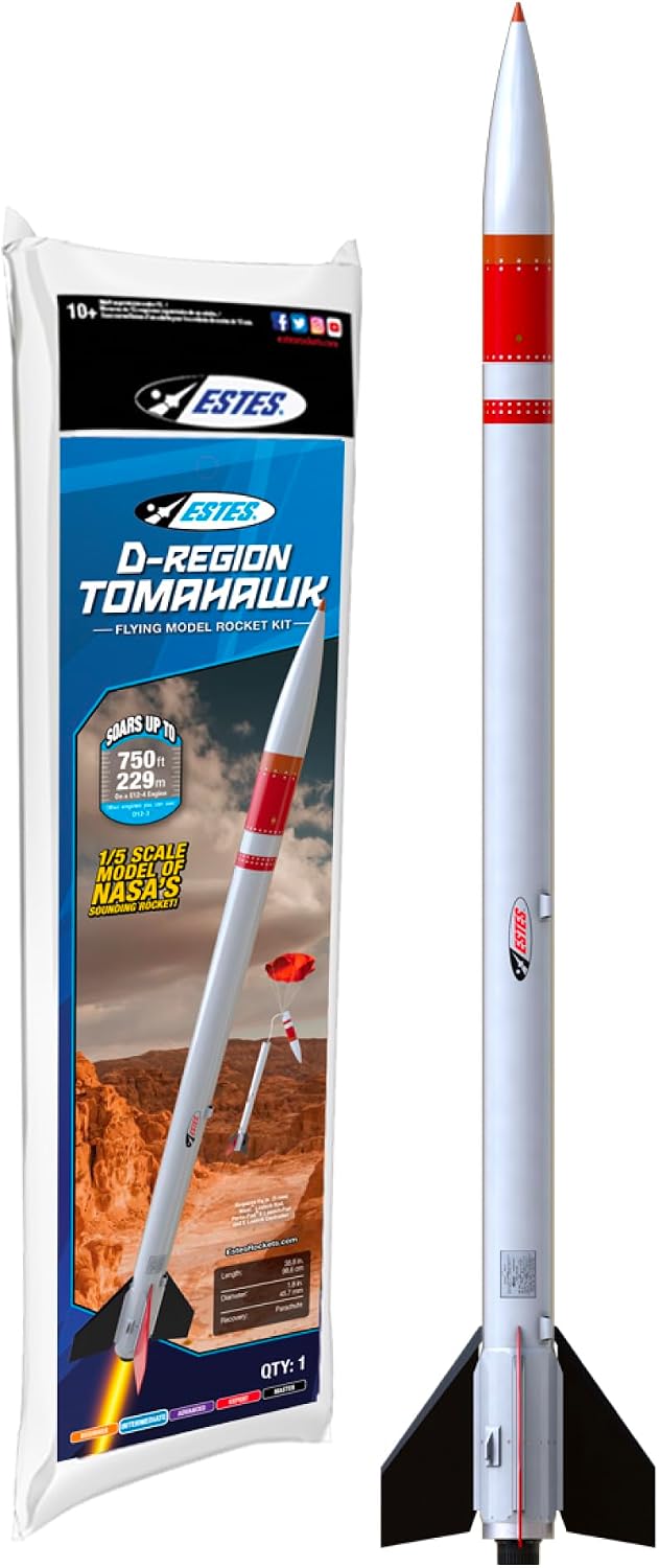2037 D-Region Tomahawk Model Rocket Kit, Intermediate Replica Flying-Rocket-Model Kit for Ages 10+