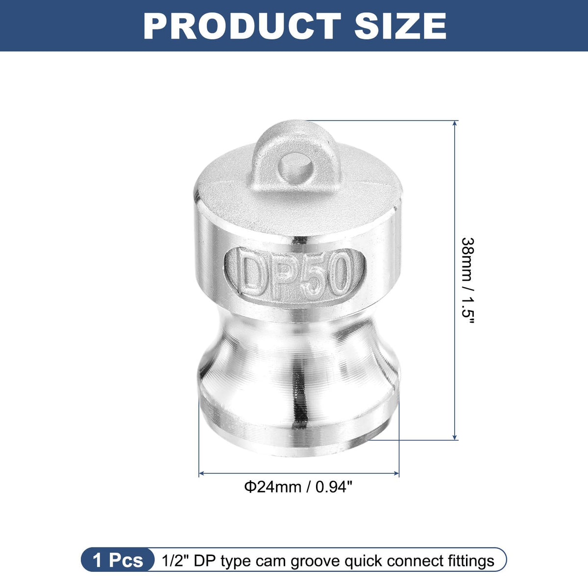 Kozelo Type DP 1/2" Aluminum Dust Plug Cam Lock Hose Fitting