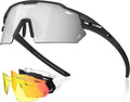 Polarized Cycling Glasses with 5 Interchangeable Lenses,MTB Biking Baseball Running Sports Sunglasses for Men Women