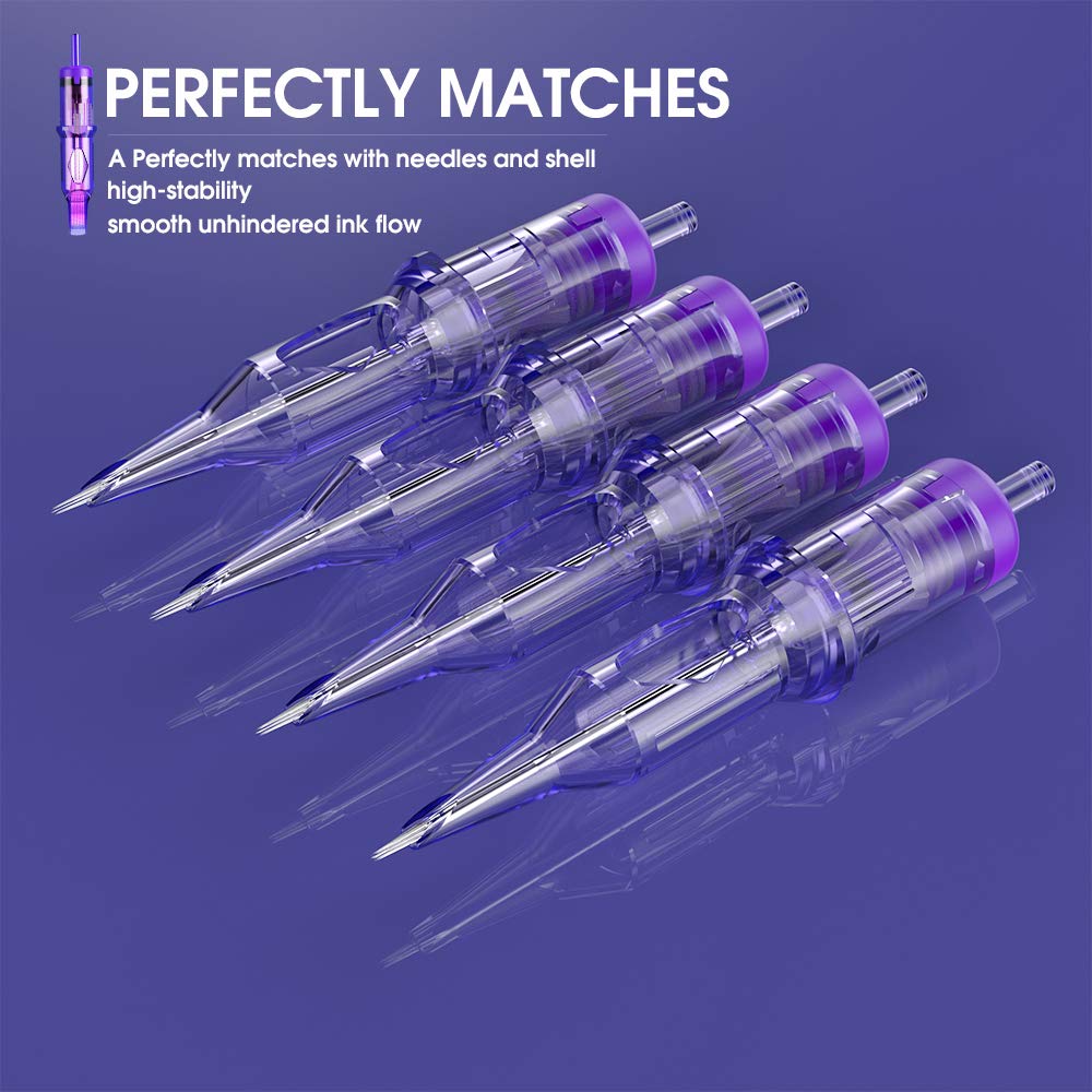 50Pcs Pro Tattoo Cartridge Needles Assorted Mixed Size