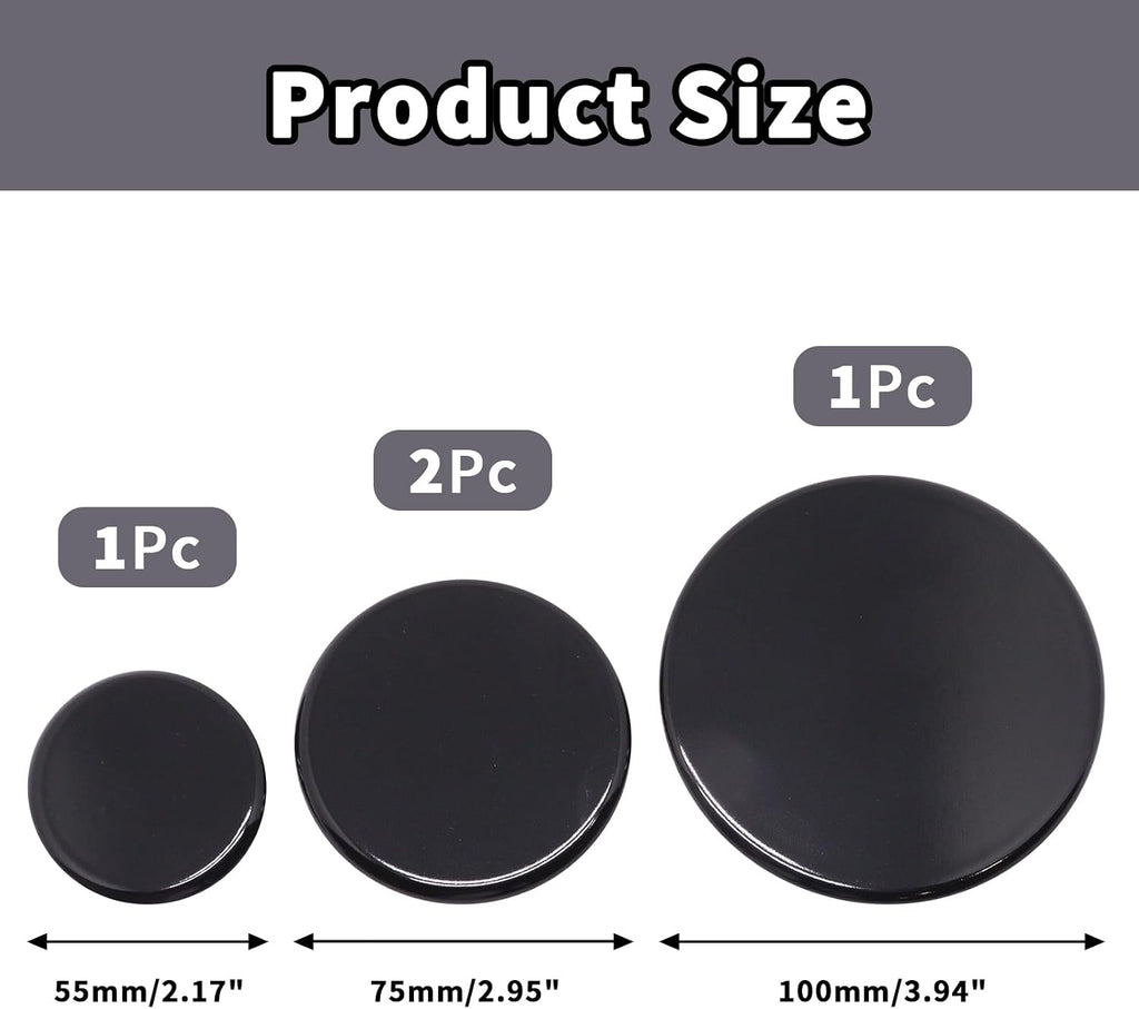 Gas Stove Burner Caps Set- 4PCS Burner Covers for Gas Stove, Glossy