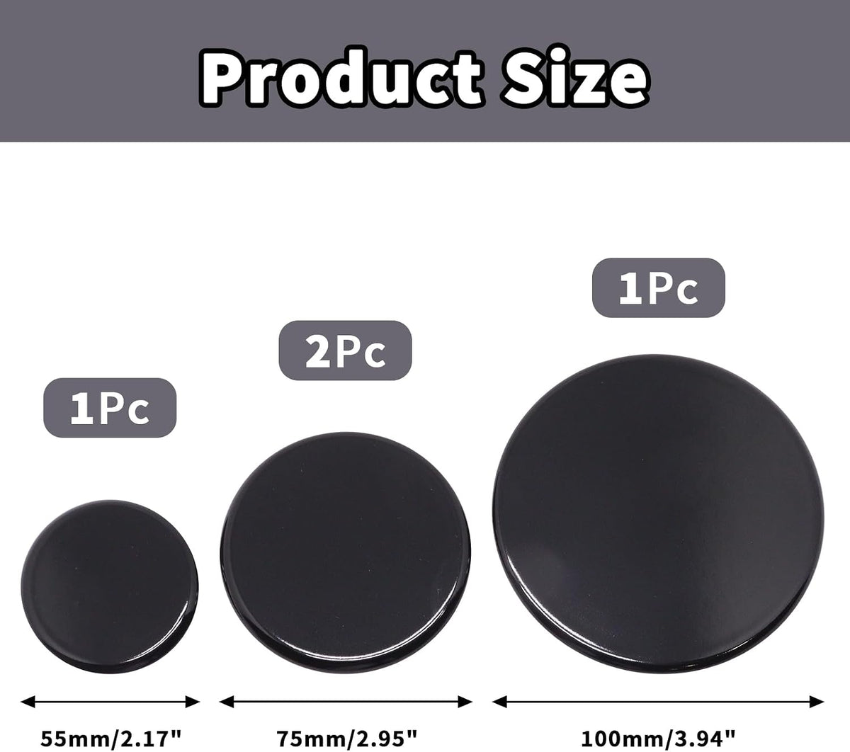 Gas Stove Burner Caps Set- 4PCS Burner Covers for Gas Stove, Glossy