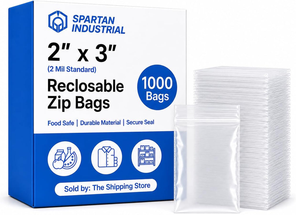2” X 3” (1000 Count) 2 Mil Clear Reclosable Zip Plastic Poly Bags