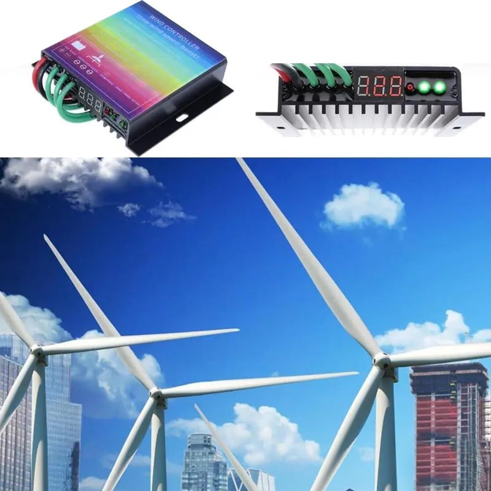 Wind Turbine Controller, 500/800W MPPT Wind Turbine Charge Controller with Overcharge Protection and Display(800w)
