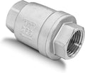 1/2" NPT Vertical Spring Check Valve, Stainless Female Thread 1000WOG, DN15