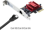 10Gtek 2.5G NIC PCIe Network Adapter 2500/1000/100Mbps PCIe Gigabit Ethernet Card, Single RJ-45 Port, with Realtek RTL8125 Controller, Support Windows Server/Ubuntu/Centos/Debian