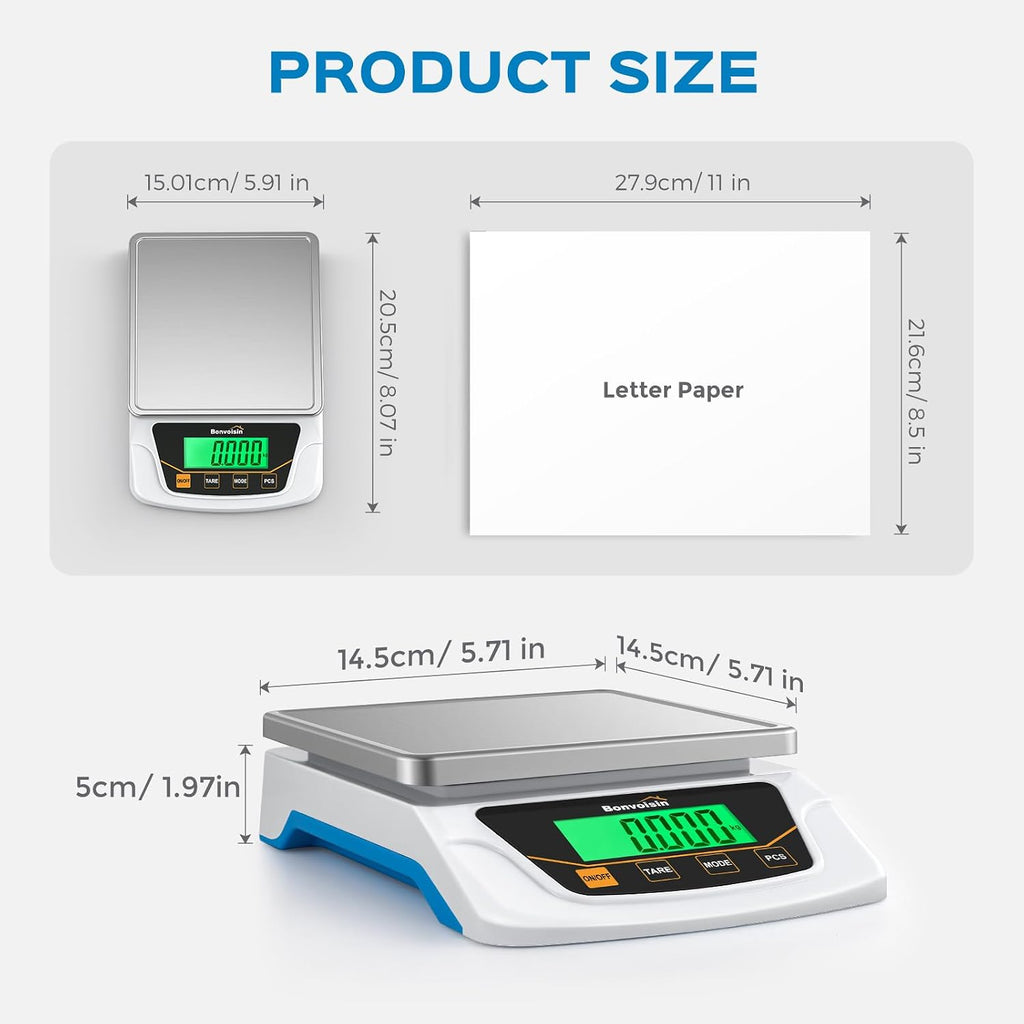 Digital Gram Scale 6000g x 0.1g Lab Scale with 6 Units