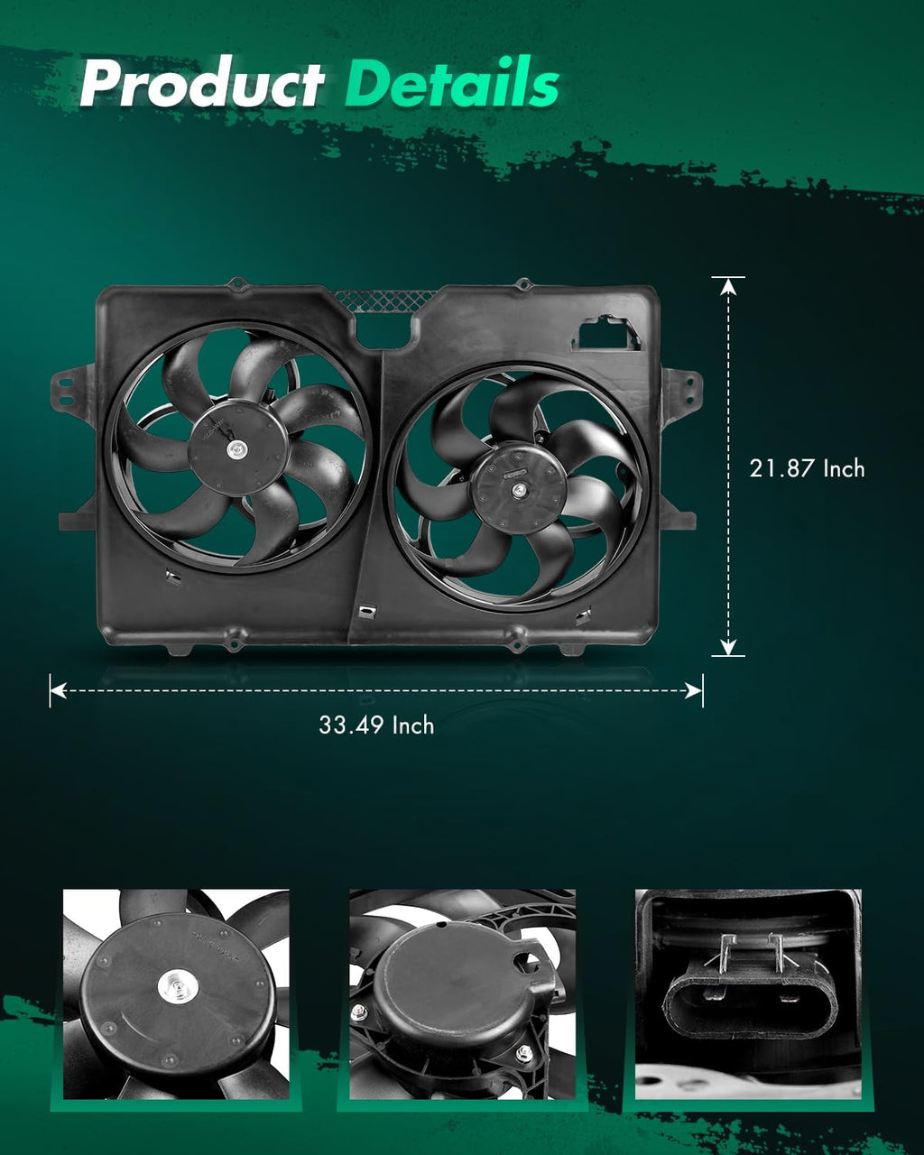SCITOO Dual Radiator Condenser Cooling Fan Compatible with
