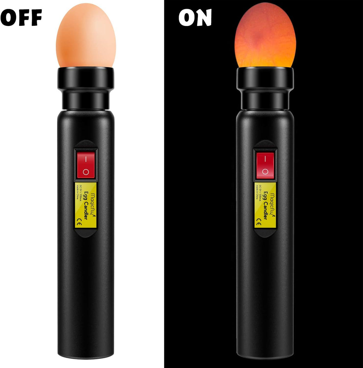 Rechargeable Egg Candler Tester for Monitoring Eggs Development, Bright Cool LED Light Candling Lamp