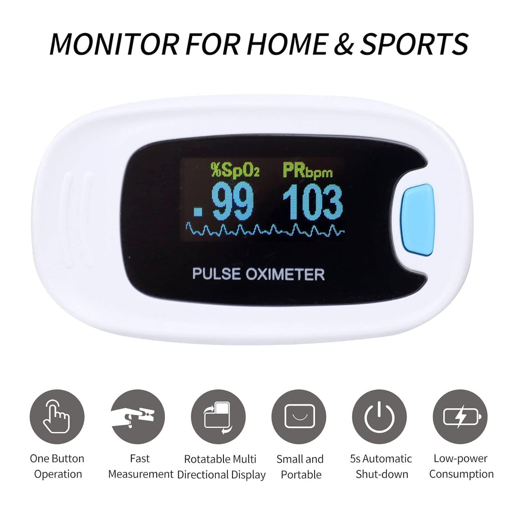CMS50NA Pulse Oximeter SpO2 and PR Value Waveform Blood Oxygen Neck/Wrist Corda