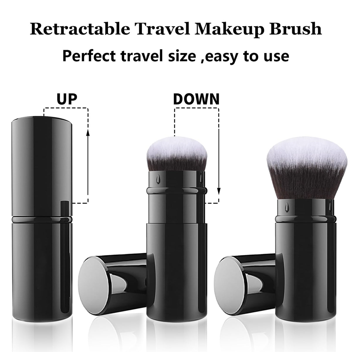 Retractable Kabuki Brush, Travel Powder Face Makeup Brushes