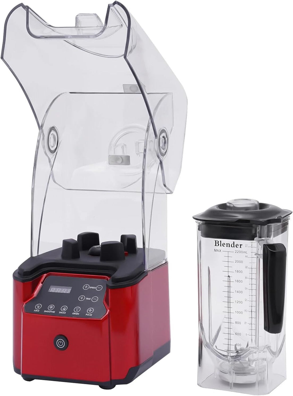 Commercial Professional Blender Shield Quiet Sound Enclosure Timer Heavy Duty Stainless Steel Blade Variable Speed