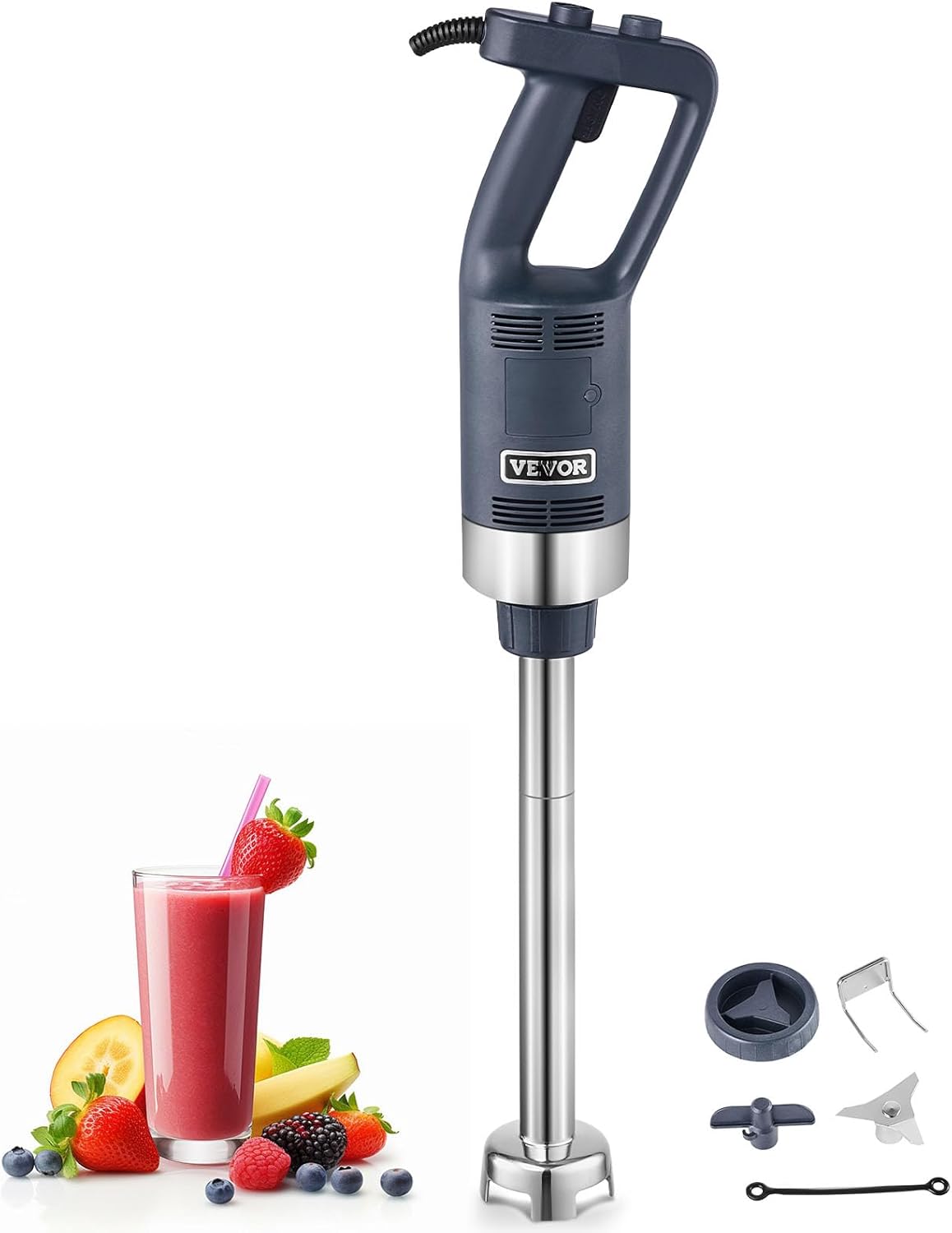 Commercial Immersion Blender, 500W Heavy Duty Hand Mixer, 16 inch Stepless Variable Speed Mixer with Stainless Steel