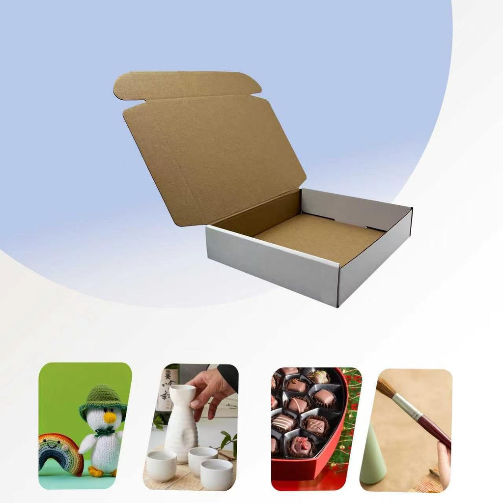White 10x8x2 inch Shipping Box Pack of 25, Corrugated Cardboard Mailer Box