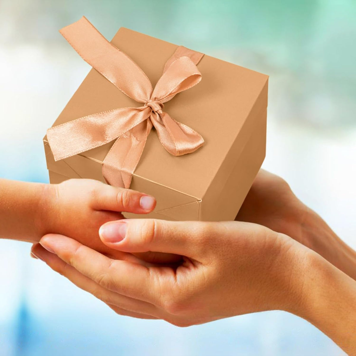 Gift Box with Lid for present, 12pcs, Gold, 4"×4"×4"